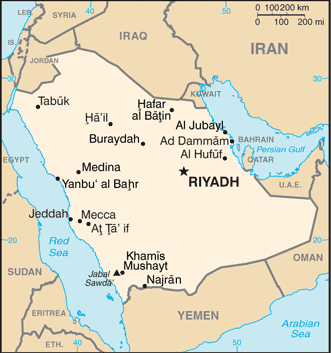 Karte Saudi Arabien